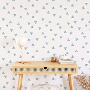 Geometric wallpaper, Wallpaper Peel and Stick for modern Bedroom, Light Blue White wallpaper, Perfect Simple wallpaper for bedroom