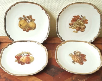 Rare ceramic plate set, antique ceramic wall plates, collectible ceramics made in Slovakia