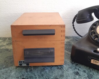 1950s card boxes / vintage office / wooden box / storage wood / vintage box / Bauhaus style