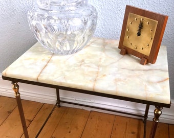 Imposing Venetian ART NOUVEAU SIDE TABLE marble-onyx brass noble vintage baroque rare