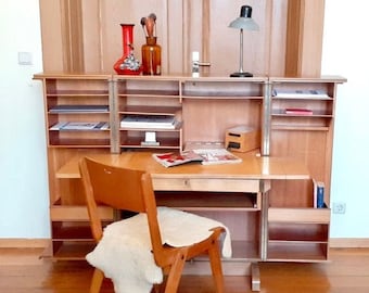 Orig. BAUHAUS Raumwunder Fusion Sekretär - Desk in Box - Multifunktionale Arbeitsstation, Zauberkiste Designklassiker Schreibtisch Vintage.