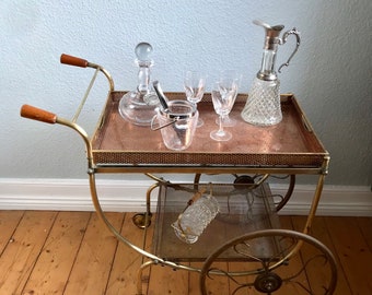 Josef Frank 50s brass / copper bar trolley Serving trolley Svenskt Tenn vintage Mid Century. Removable tray!