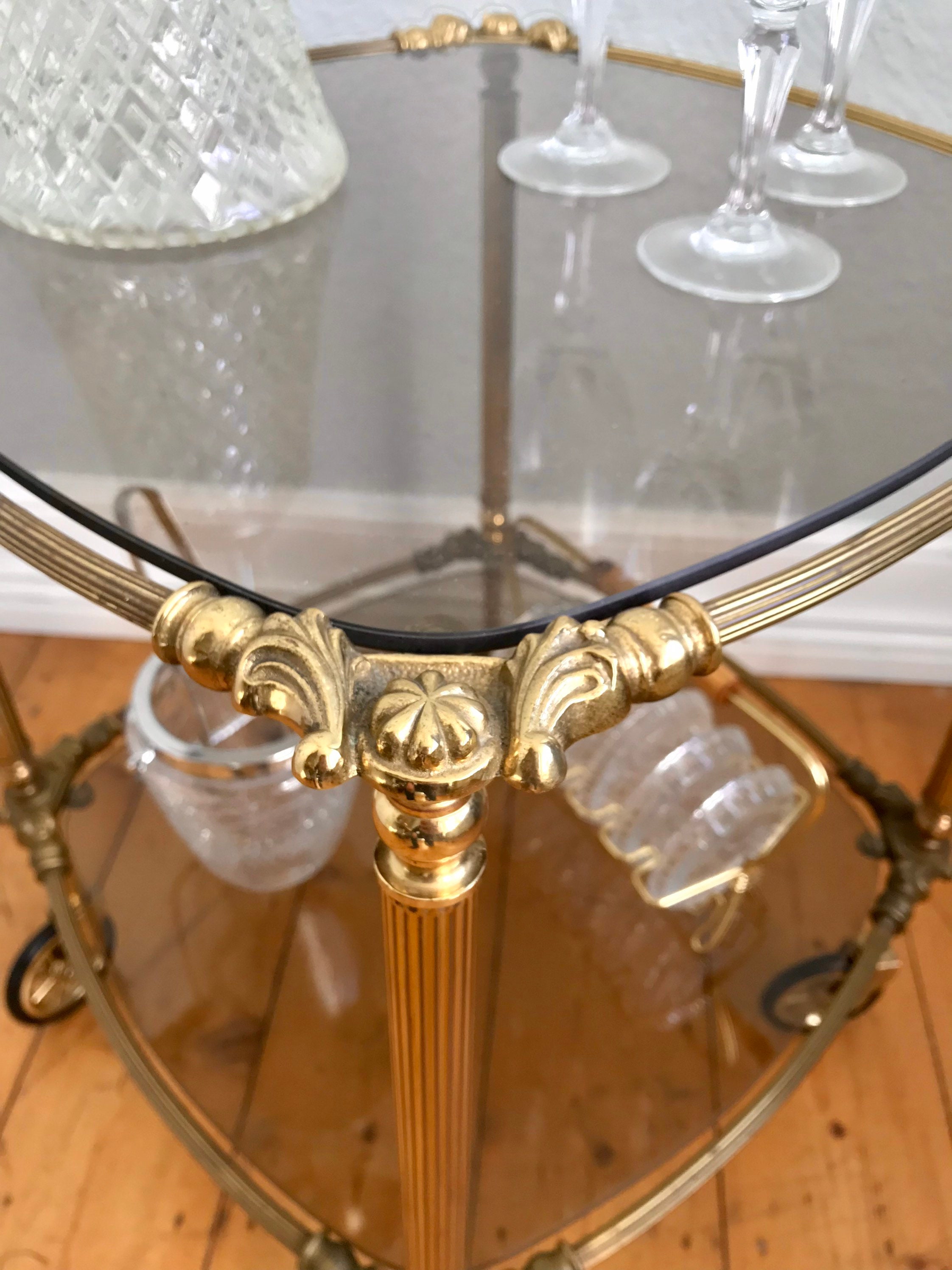 Meuble De Bar Art Déco Mid-Century En Bois Et Laiton Par Paolo Buffa Italie 1950s 1