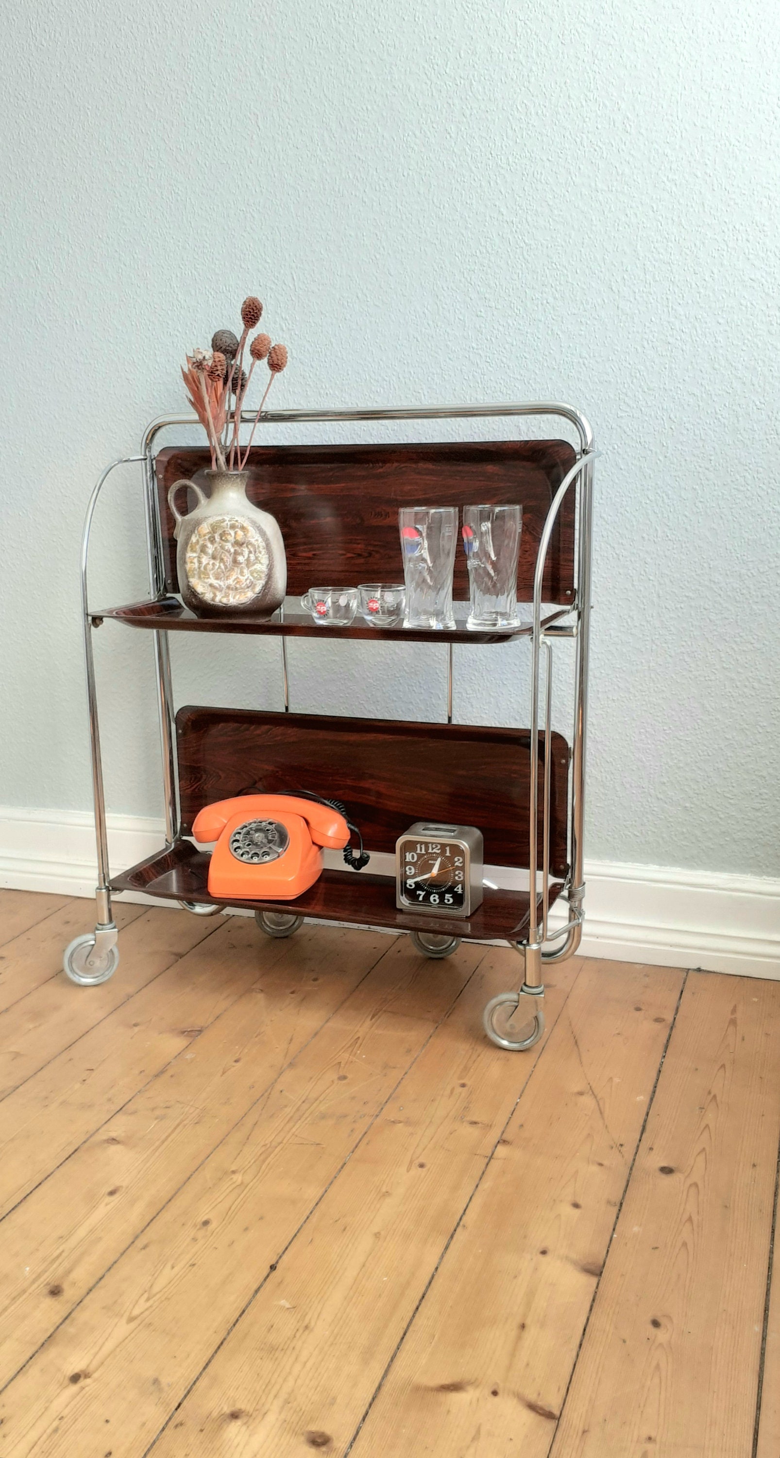 SERVIERWAGEN BARWAGEN Midcentury Roll Folding Car Side Table Etsy