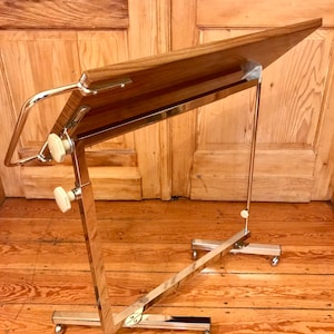 Oryginalny design wielofunkcyjny, luksusowy CHROME, wózek do serwowania herbaty, wózek barowy / Mid Century / wysokość i możliwość regulacji bocznej 360'