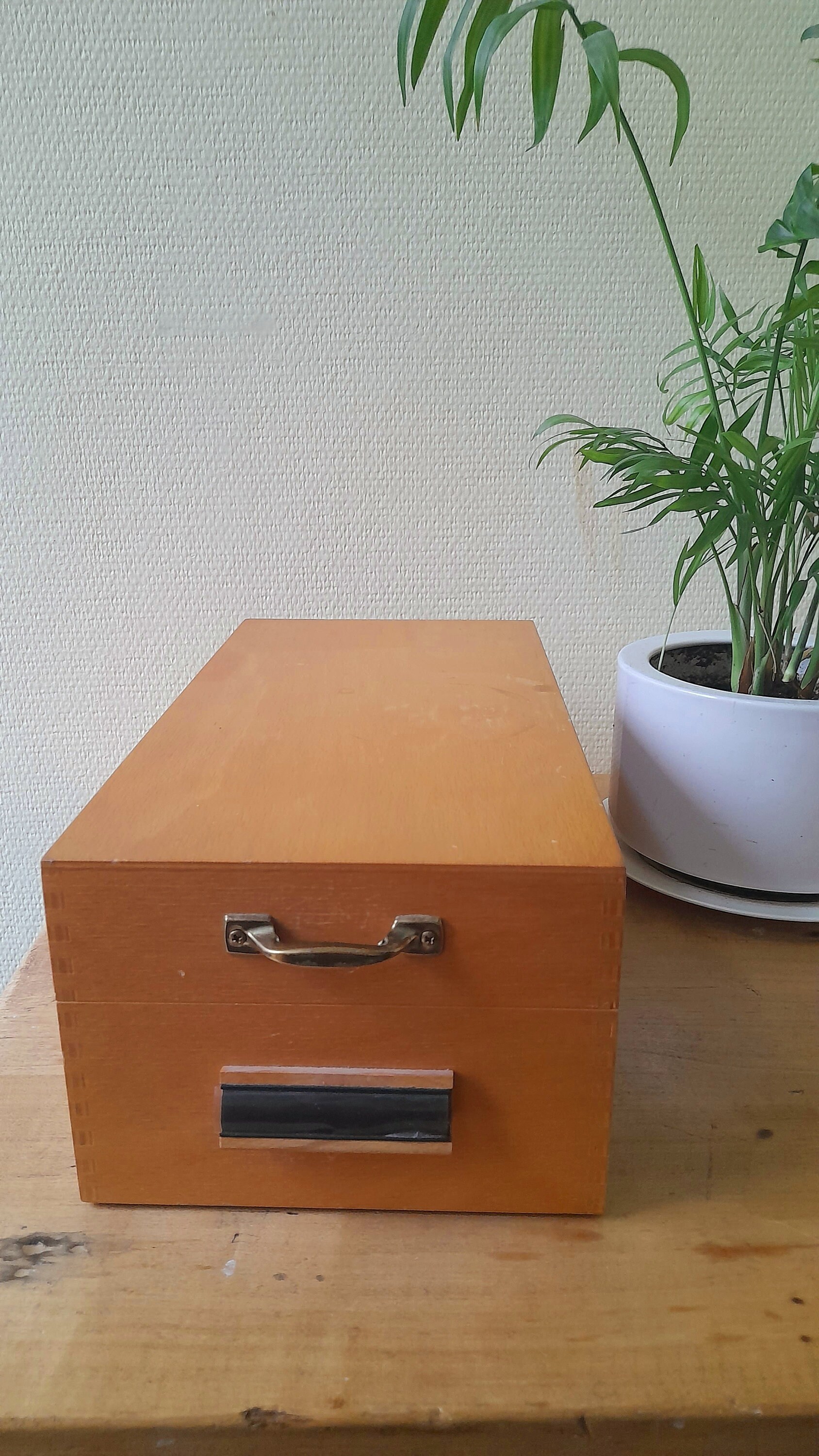 1950年代のカードボックス / ヴィンテージオフィス / 木箱 / 木製収納