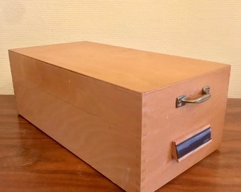 50s card box / vintage office / wooden box / wooden storage / vintage box / Bauhaus style / apothecary cabinet