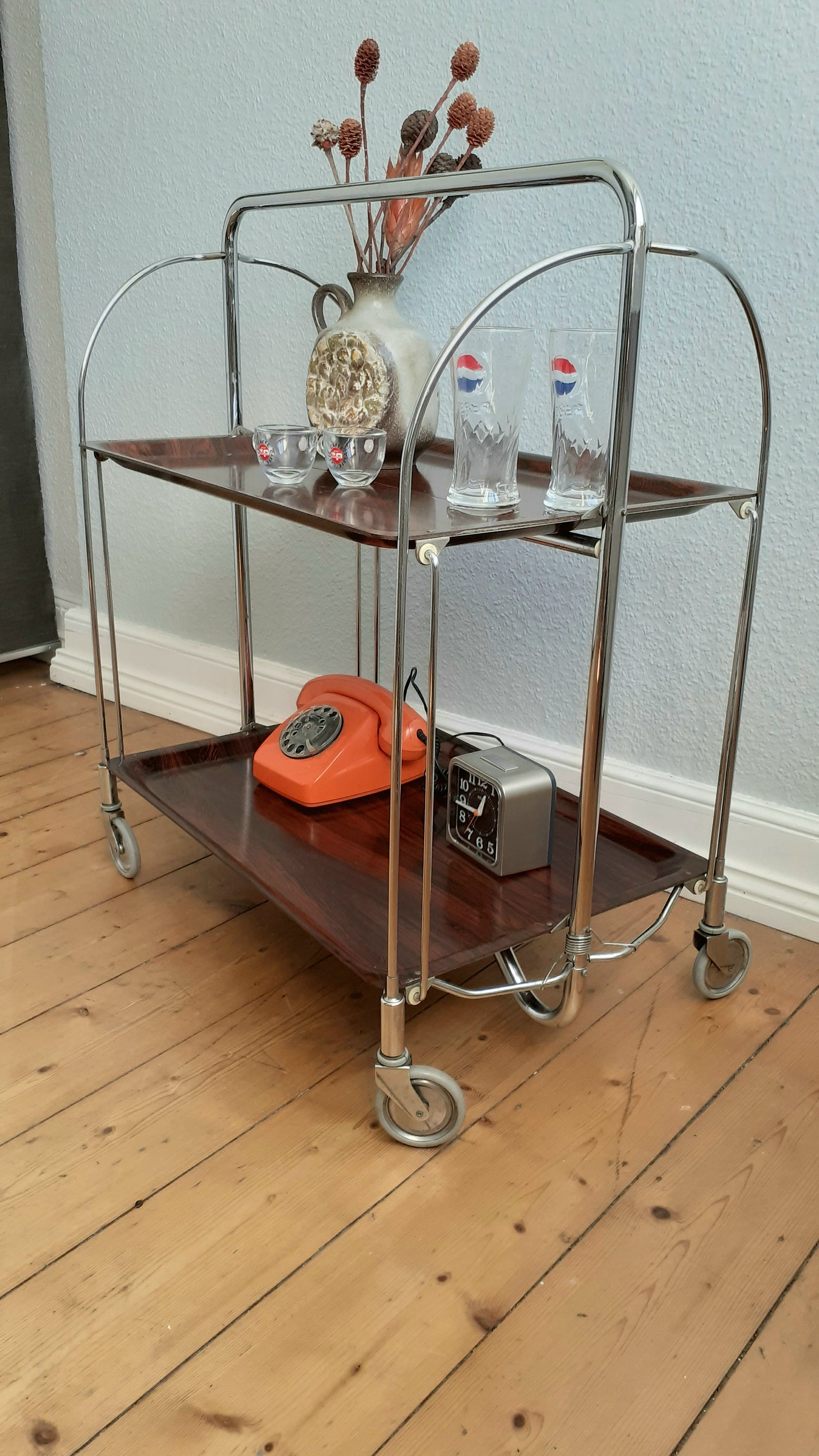 SERVIERWAGEN BARWAGEN Midcentury Roll Folding Car Side Table Etsy