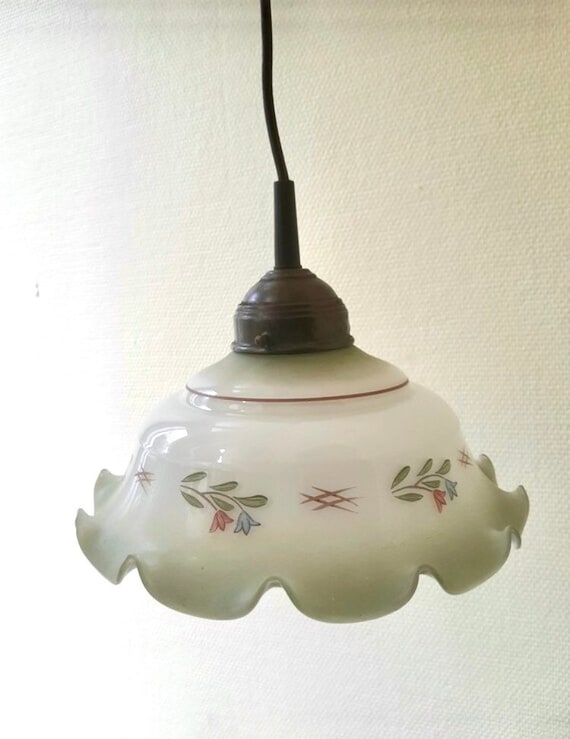 Vintage PEILL PUTZER Hanging Lamps Frosted Glass Pendant Etsy