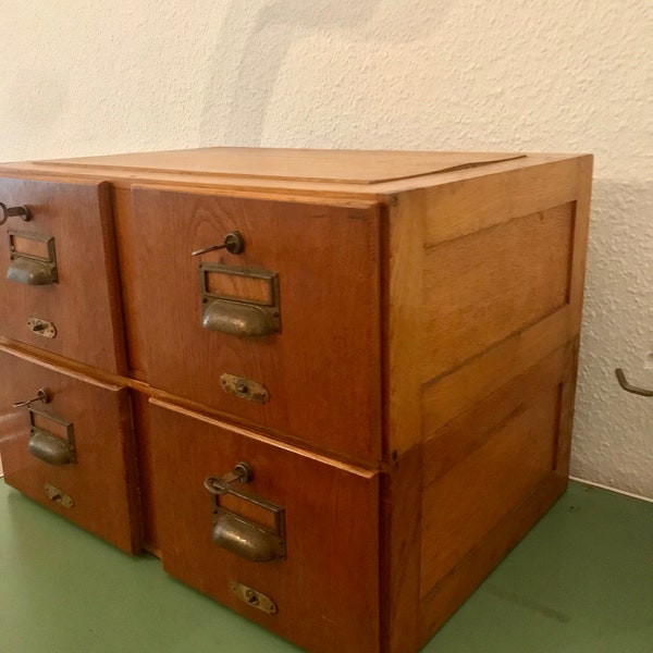 APOTHERY CABINET DRAWER CABINET BAUHAUS console bibliothèque catalogue fiche rangement classeur chevet vintage bureau