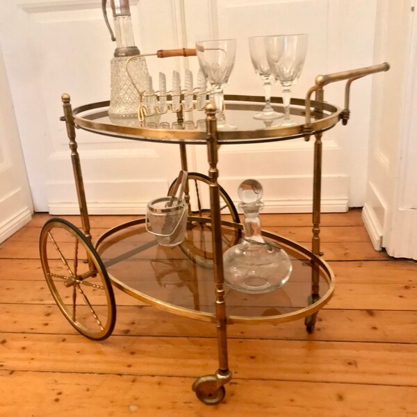 Antique Brass Drink Table - Etsy