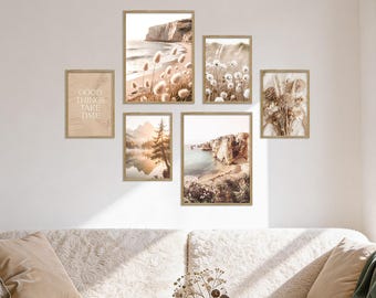 Poster Set - Boho Summer, multi-panel gallery wall, summer wall art, living room decor pictures, by ARTFAVES®