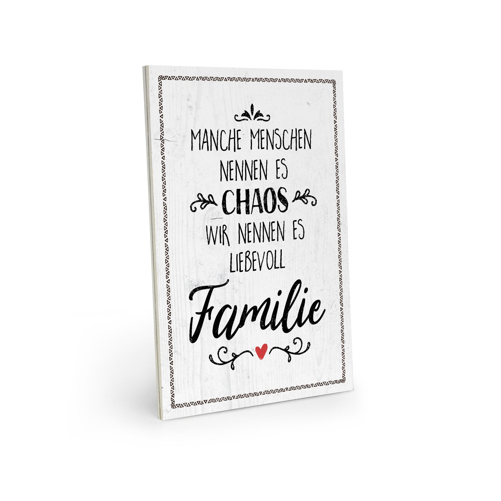 Holzschild mit Spruch Familie & Chaos vintage shabby Etsy