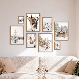 Poster Set - Winter Wonderland, mehrteilige Bilderwand, Wandbilder Winter, Wohnzimmer Deko Bilder, von ARTFAVES®