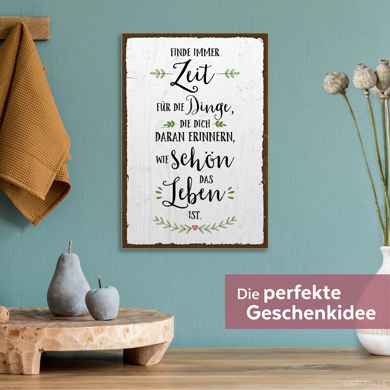 Holzschild mit Spruch Finde immer Zeit für die Dinge Etsy
