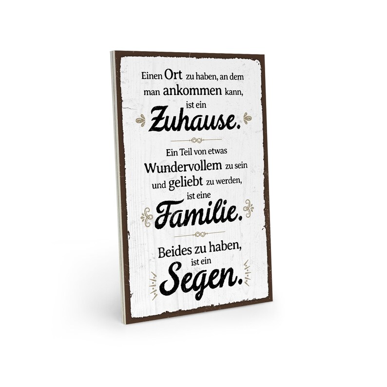 Holzschild mit Spruch Zuhause Familie Segen vintage shabby Etsy