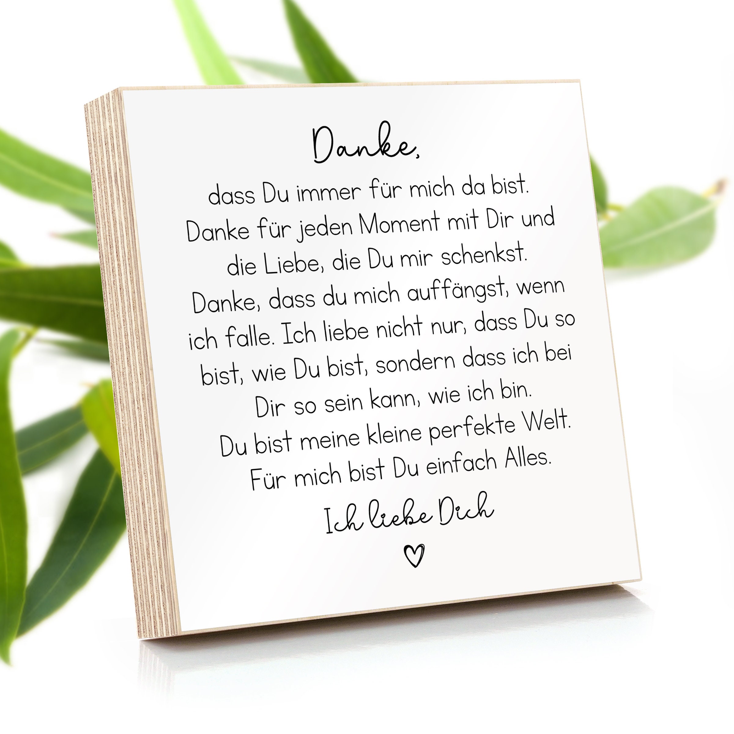 Holzbild mit Spruch / DANKE dass du immer für mich da bist / Etsy België