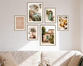 Poster Set - La Dulce Vida Española, multi-panel picture wall, Mallorca wall art, living room decor pictures, by ARTFAVES®