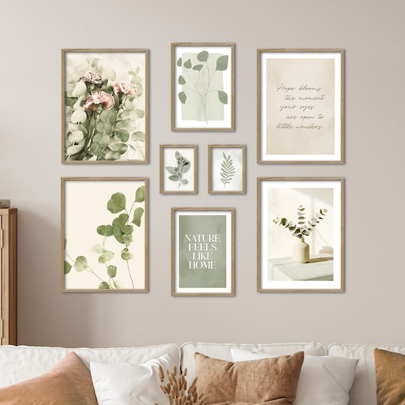 Poster Set - Eucalyptus, mehrteilige Bilderwand, Wandbilder Eukalyptus, Wohnzimmer Deko Bilder, von ARTFAVES®