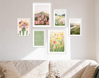 Poster Set - Spring Dreams, multi-panel picture wall, spring wall art, living room decor pictures, by ARTFAVES®