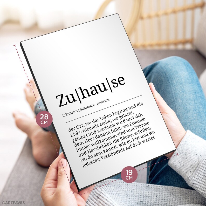 Wandbild / Worterklärung: ZUHAUSE / Duden Definition / | Etsy