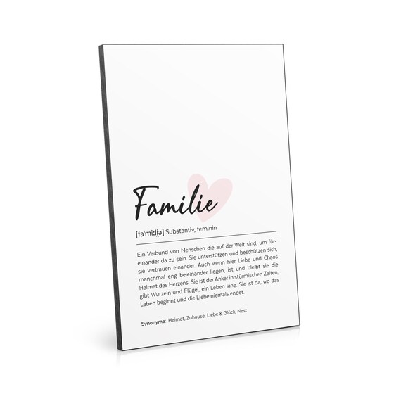 Wandbild / Worterklärung FAMILIE / Duden Definition / Etsy.de