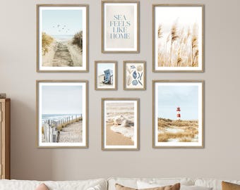 Poster Set - Nordic Dreams, multi-panel picture wall, maritime wall art, living room decor pictures, by ARTFAVES®