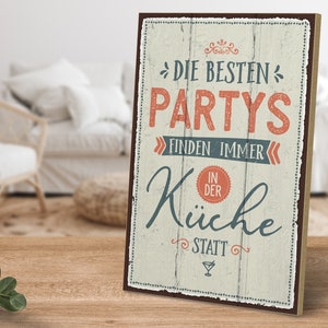 Cartello in legno con scritta - Le feste migliori si svolgono sempre in cucina - di ARTFAVES®