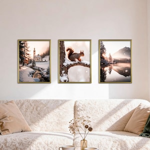 Poster Set Winter Momente 2 I mehrteilige Bilderwand I Wandbilder Winter I Wohnzimmer I ARTFAVES