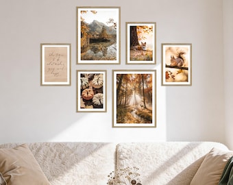 Poster Set - Colors of Autumn, multi-panel picture wall, autumn wall art, living room decor pictures, by ARTFAVES®