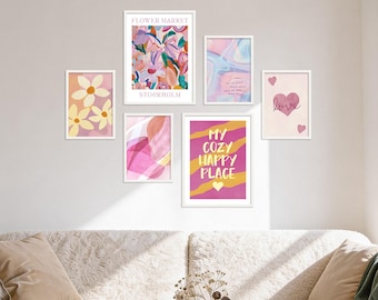 Poster Set - Abstract Dopamine Art, multi-panel picture wall, abstract art wall art, living room decor pictures, by ARTFAVES®