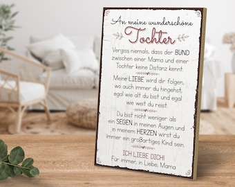 Wooden sign with saying - To My Beautiful Daughter - Mom - by ARTFAVES®