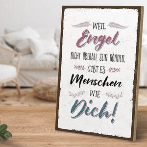 Holzschild mit Spruch - Weil Engel nicht überall sein können - von ARTFAVES®