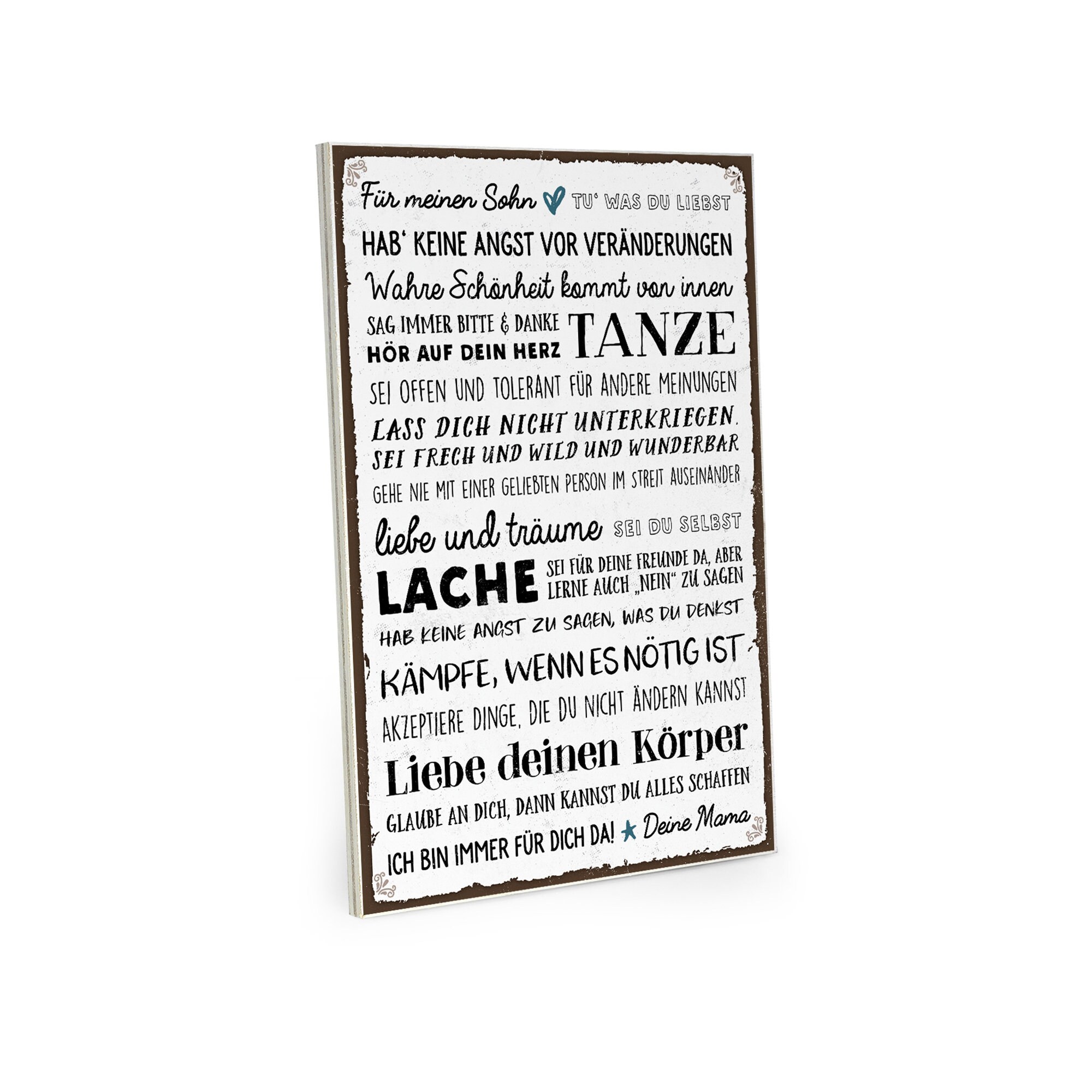 Holzschild mit Spruch Für meinen Sohn vintage shabby Etsy
