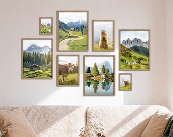 Poster Set - In the Mountains, Multi-Panel Picture Wall, Mountain Wall Art, Living Room Decor Pictures, by ARTFAVES®