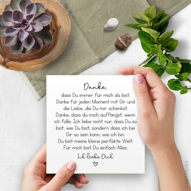 Holzbild mit Spruch / DANKE dass du immer für mich da bist / Etsy België