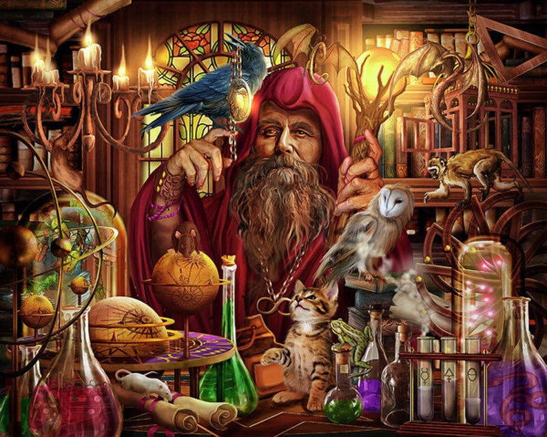 Full SquareRound Drill 5D DIY Diamond Painting Cartoon Magic old man Embroidery Needlework Cross Stitch Rhinestone Picture Home Decor