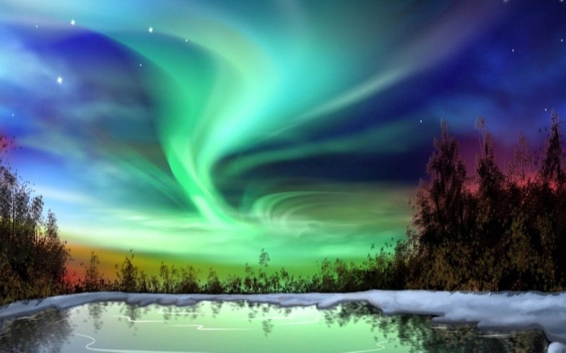 Full Drill 5D DIY Diamond Painting Kit Cross Stitch Crafts Beautiful Northern Lights Rhinestone Mosaic Diamond Embroidery Wall Art Decor