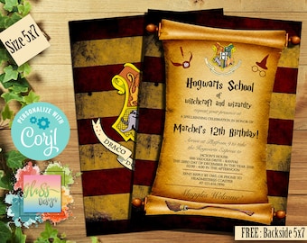 Harry Potter Invitation Etsy