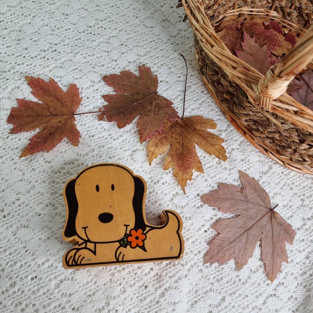 Vintage Wooden Tape Dispenser. Dog Design. Color Craft Gifts Etsy