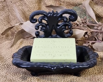 RESERVED FOR DONNA Vintage cast iron soap holder.