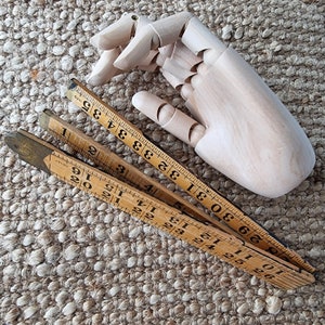 Vintage Folding Boxwood Ruler