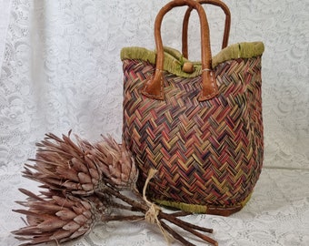 Stunning basket bag with unique closure options.