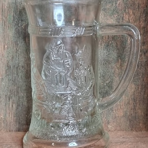 Vintage Glas Bierkrug aus den 70er Jahren.
