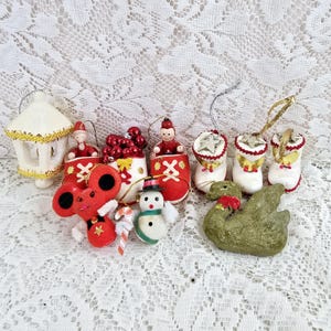 Bundle lot of 10 vintage Christmas decorations.