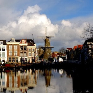 A View of Leiden, Netherlands after rain
