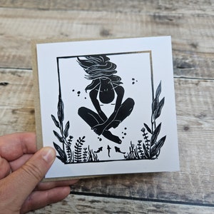 Unexpected Guest Greetings Card: Wild Swimming, Underwater, Recycled