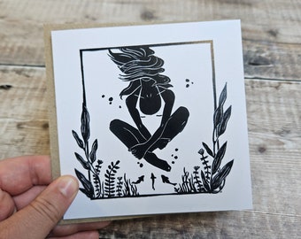 Unexpected Guest Greetings Card: Wild Swimming, Underwater, Recycled