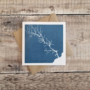 River Dart - Une seule carte de voeux carrée avec enveloppe marron recyclée (vierge à l'intérieur)