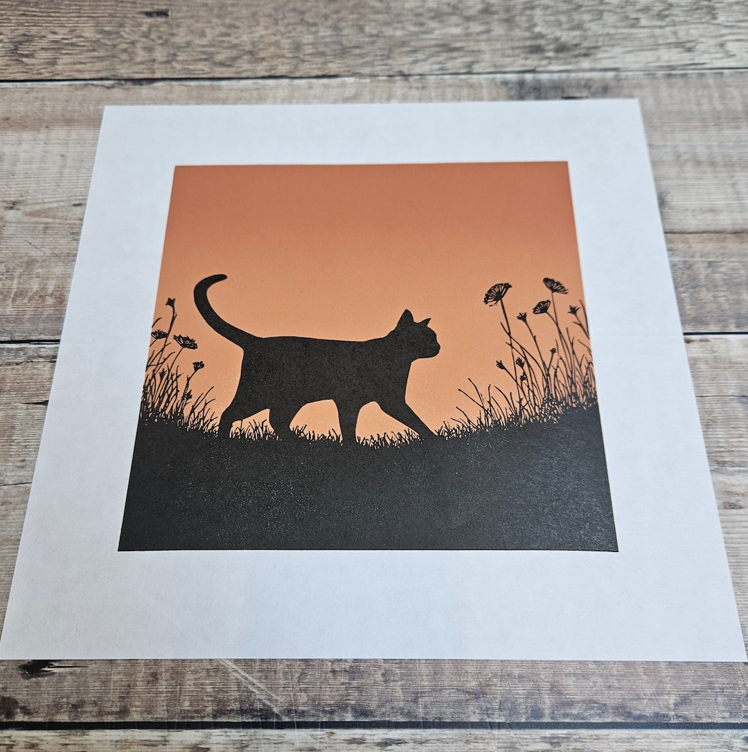 Andrew Cowley ￼版画　猫限定版　シルエット画 Andrew Cowley ￼版画 猫限定版 シルエット画 - メルカリ